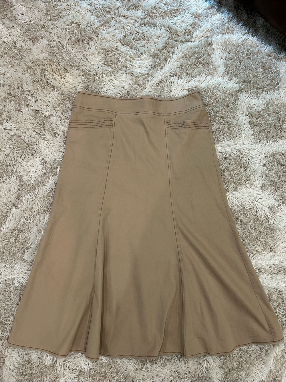 NYCC Khaki Tan Long Modest Skirt 16 EUC